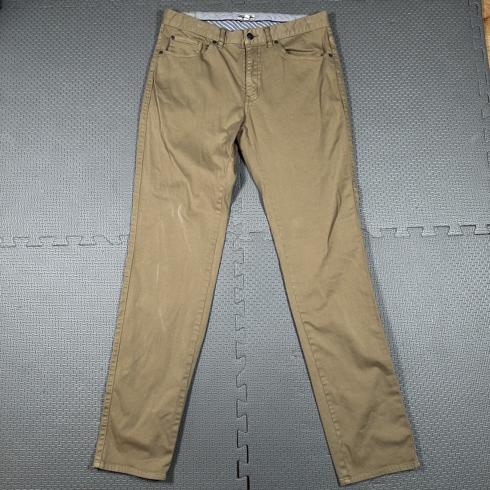 Peter Millar Ultimate Sateen Pants Mens 32x33 Chino Beige Performance Sport Golf
